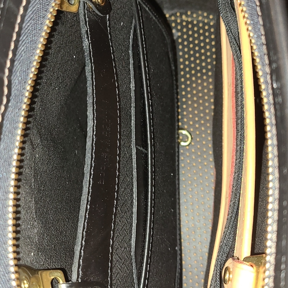 Dooney & Bourke Brown and Gold Perforated Leather Shoulder Bag - Picture 8 of 15